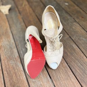 Authentic Christian Louboutin Lace Up Heels Size 37.5